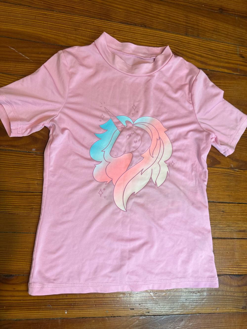 Cat & Jack Girls' Short-Sleeve Unicorn Rash Guard Swim Shirt from Target